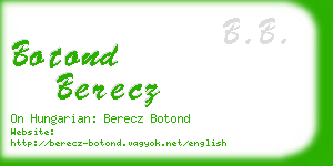 botond berecz business card